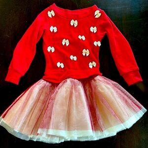 Couture dress with bows and tulle size 4T